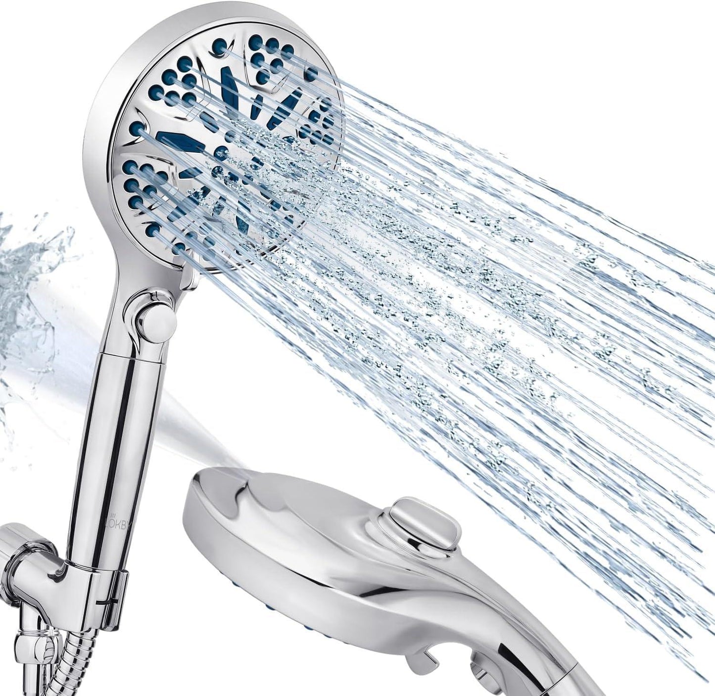 High Pressure 10 Settings Handheld Shower Set with Filter   High Flow