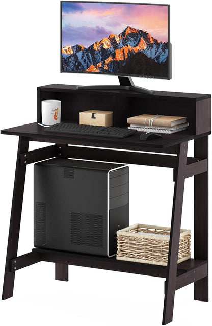 Simplistic a Frame Computer Desk, Dark Walnut