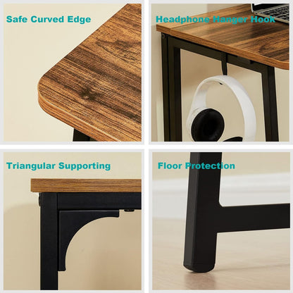 Folding Computer Desk, Small Writing Desk 31.5", Space-Saving Foldable