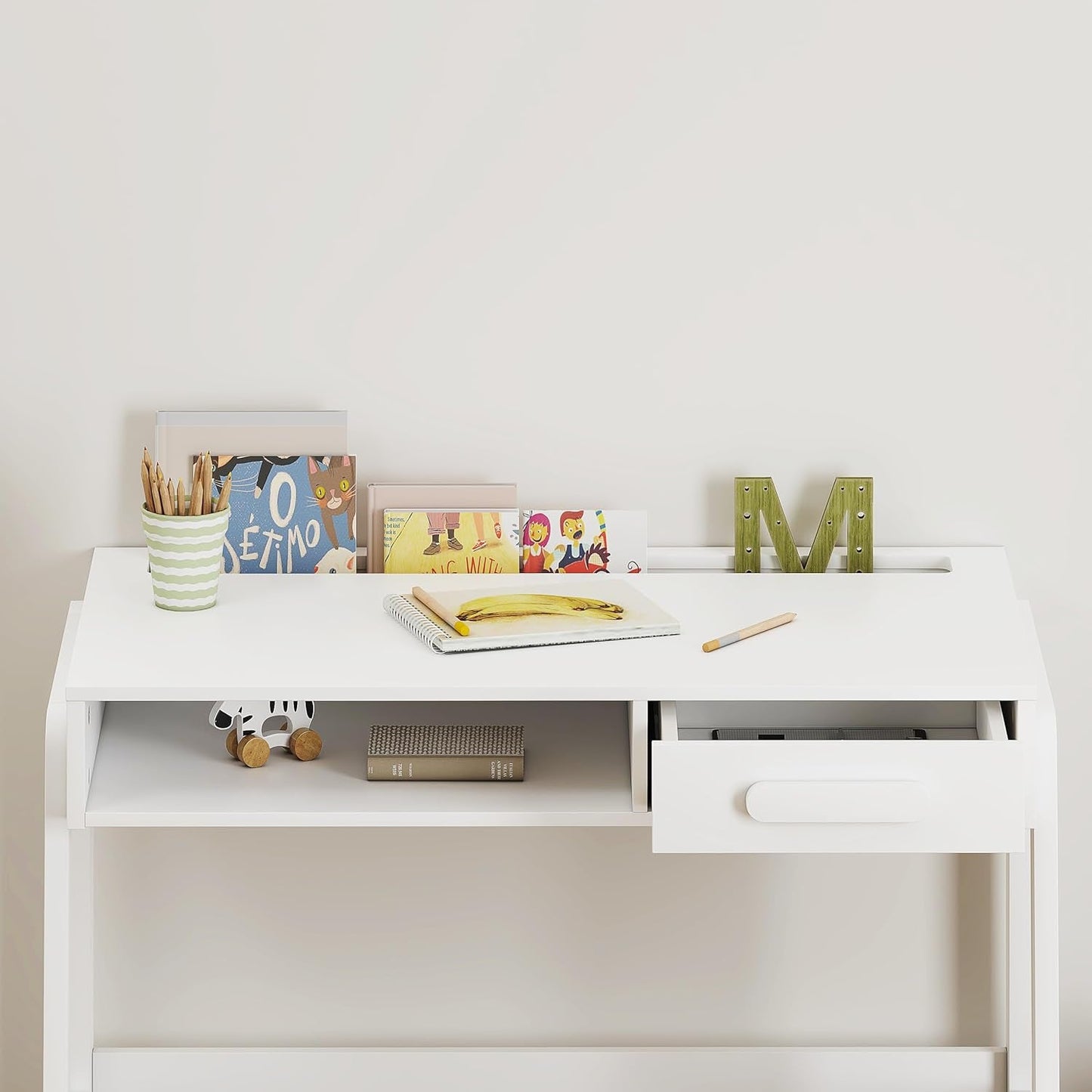 Kids Desk and Chair Set, Study Desk for Kids with Drawers, Wooden