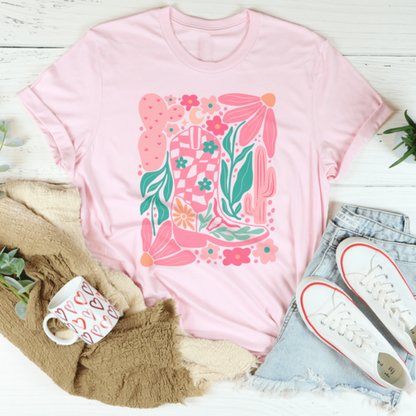 Floral Cowboy Boot Tee