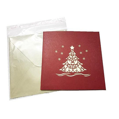 3D Christmas Tree with Ornaments Greeting Card Memories Treasured