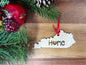 Kentucky State Wood Christmas Ornament