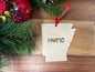 Arkansas State Wood Christmas Ornament