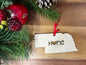 Nebraska State Wood Christmas Ornament