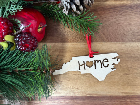 North Carolina State Wood Christmas Ornament