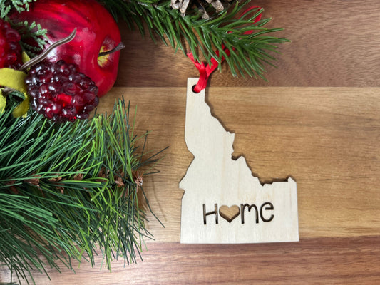 Idaho State Wood Christmas Ornament