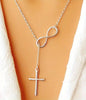 MINIMAL STYLE CROSS AND INFINITY NECKLACE