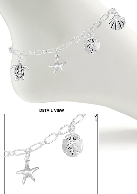 SEALIFE THEME MULTI CHARM ANKLET