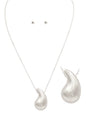 PUFFY TEARDROP PENDANT NECKLACE SET