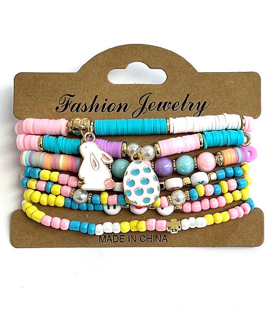 EASTER THEME 6 STRETCH BRACELET SET