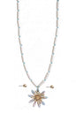 ACETATE FLOWER PENDANT NECKLACE SET