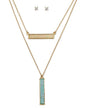 DOUBLE DRUZY BAR NECKLACE SET