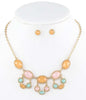 EPOXY STONE LINK DROP NECKLACE SET