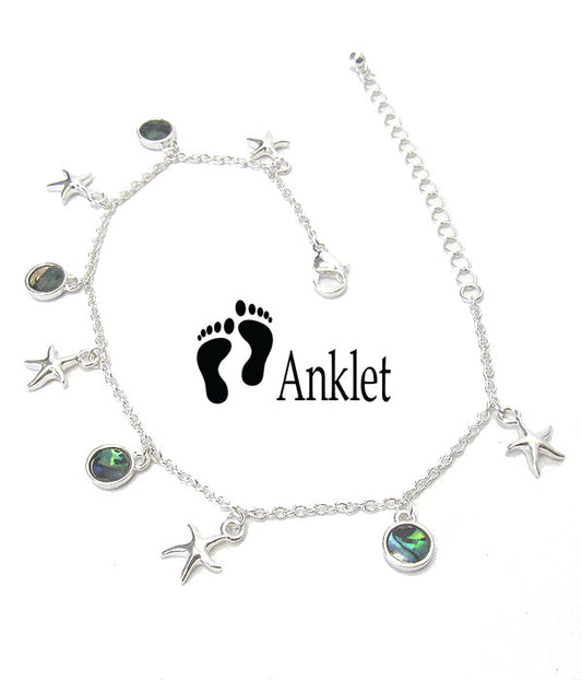 SEALIFE THEME ABALONE DANGLE ANKLET - STARFISH