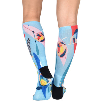 Sierra Socks Kayak Fever Pattern CoolMax Socks, Nature Collection for