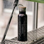 Lubbock - Texas Map Bottle with Bamboo Top in Matte Black
