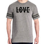 Mens Vintage Sport Graphic T-shirt Love in Faith Black Illustration
