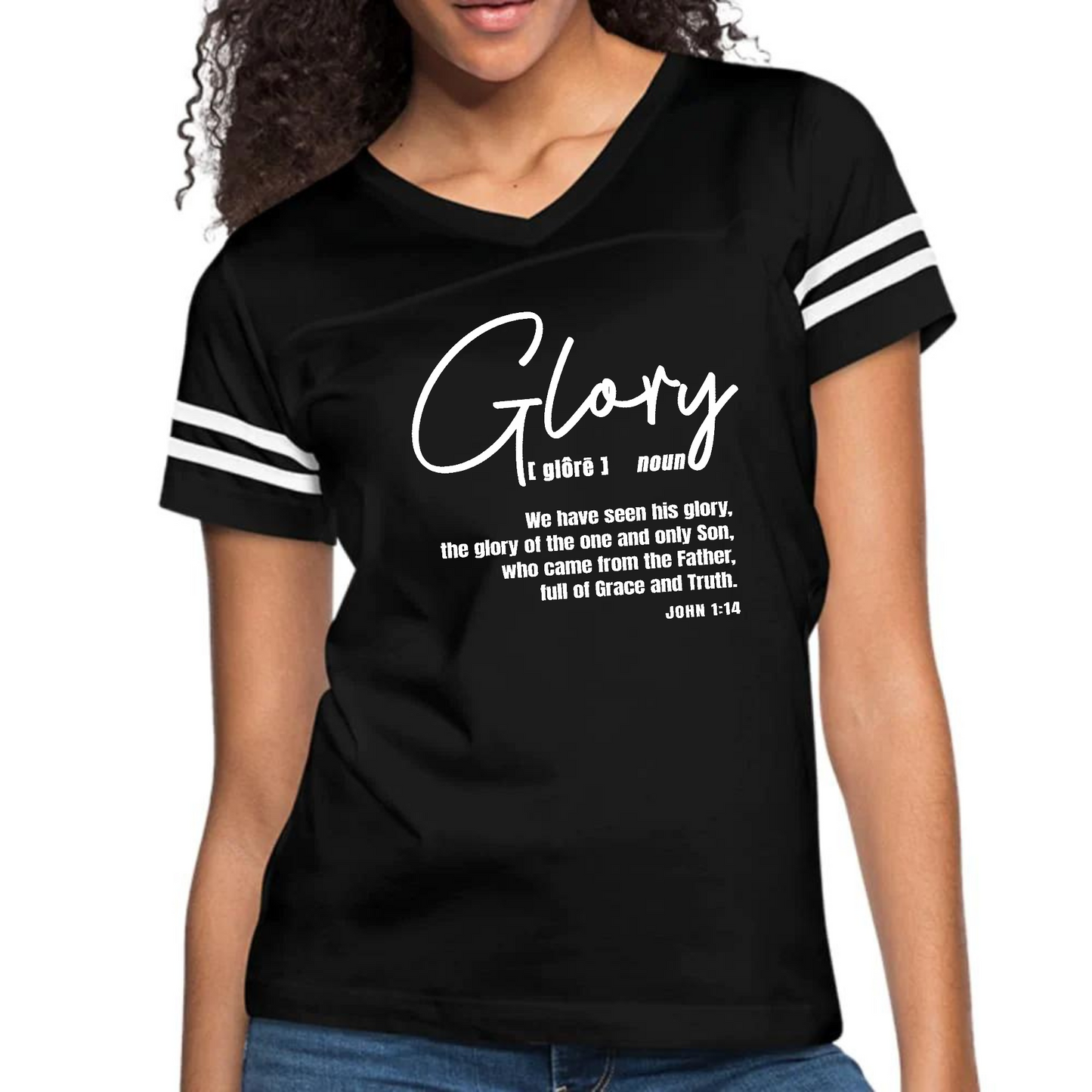 Womens Vintage Sport Graphic T-shirt - Glory - Christian Inspiration