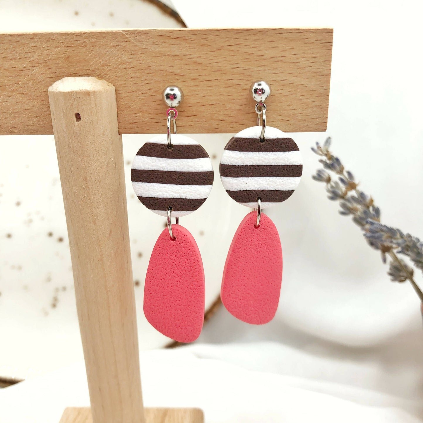 Women's Stylish Earrings, Hand Crafted Polymer Clay Earrings, Nickel