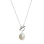 Toggle and Keshi Pearl Chain Sterling Silver Necklace