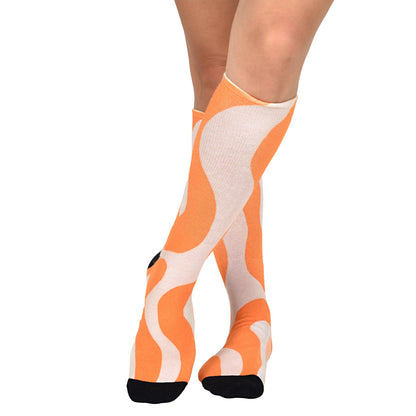 Sierra Socks Orange Creamsicle Pattern CoolMax Socks, Nature