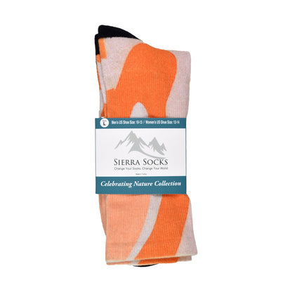 Sierra Socks Orange Creamsicle Pattern CoolMax Socks, Nature