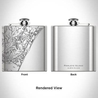 Pawleys Island - South Carolina Map Hip Flask