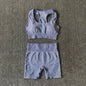 Seamless Sports Set Women Crop Top Bra Leggings Sports Shorts Yoga