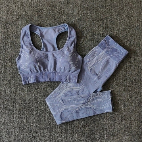 Seamless Sports Set Women Crop Top Bra Leggings Sports Shorts Yoga