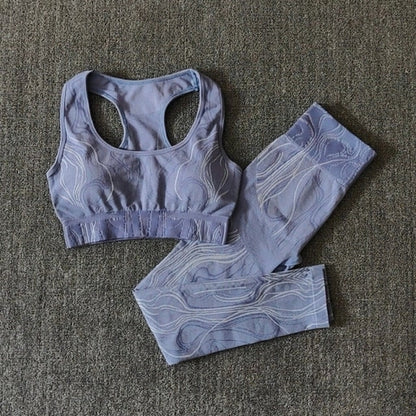 Seamless Sports Set Women Crop Top Bra Leggings Sports Shorts Yoga