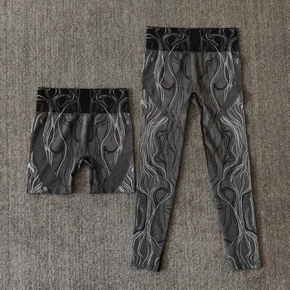 Seamless Sports Set Women Crop Top Bra Leggings Sports Shorts Yoga