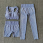 Seamless Sports Set Women Crop Top Bra Leggings Sports Shorts Yoga
