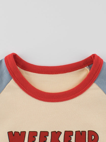 Autumn Arrival Kids Girls Cartoon Print Crew Neck Long Sleeves Color