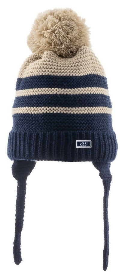 Infant Boys' Knitted Winter Beanie With Earflaps