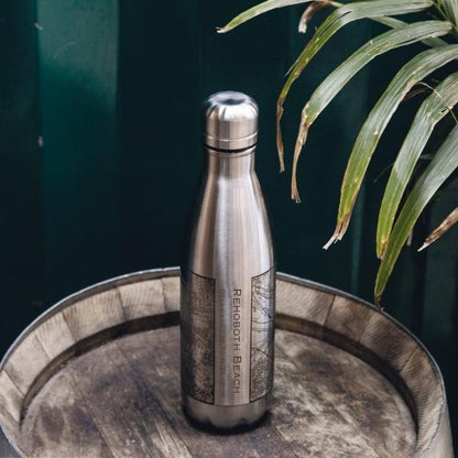 Rehoboth Beach - Delaware Map Insulated Bottle