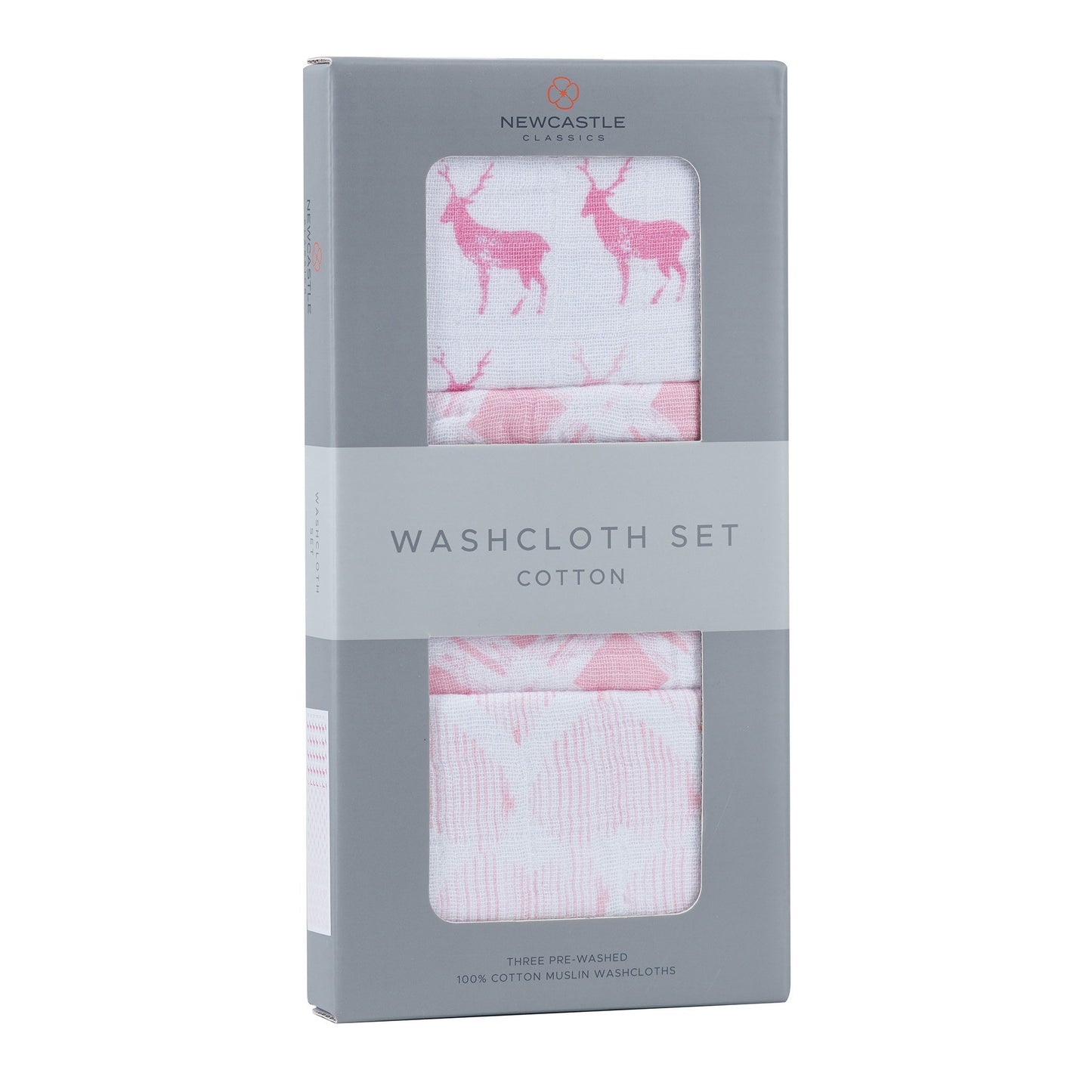 Pop of Pink Cotton Washcloth Set 3PK