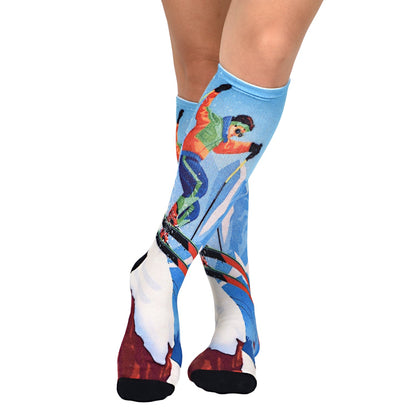 Sierra Socks Slippery Slopes Pattern CoolMax Socks, Nature Collection