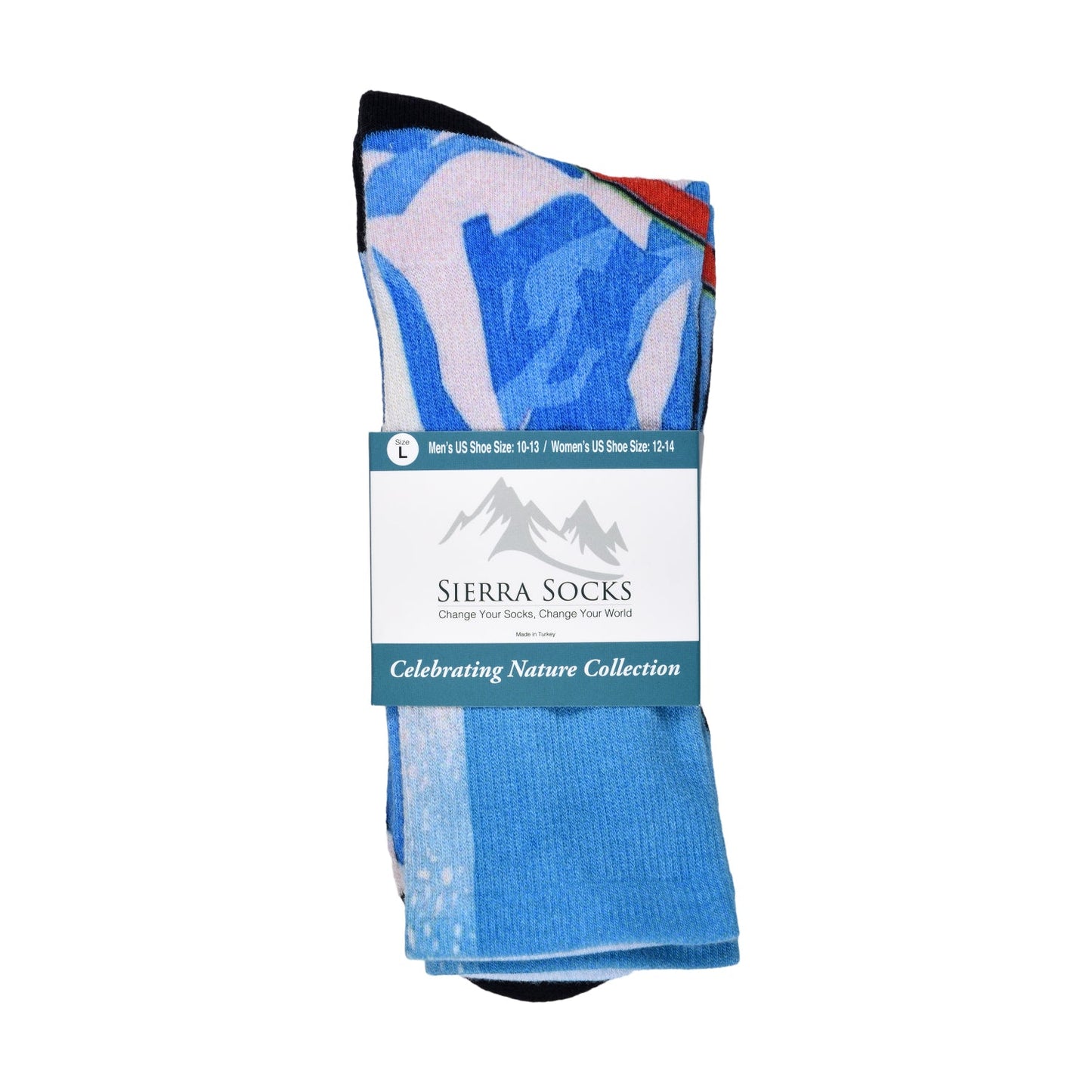 Sierra Socks Slippery Slopes Pattern CoolMax Socks, Nature Collection