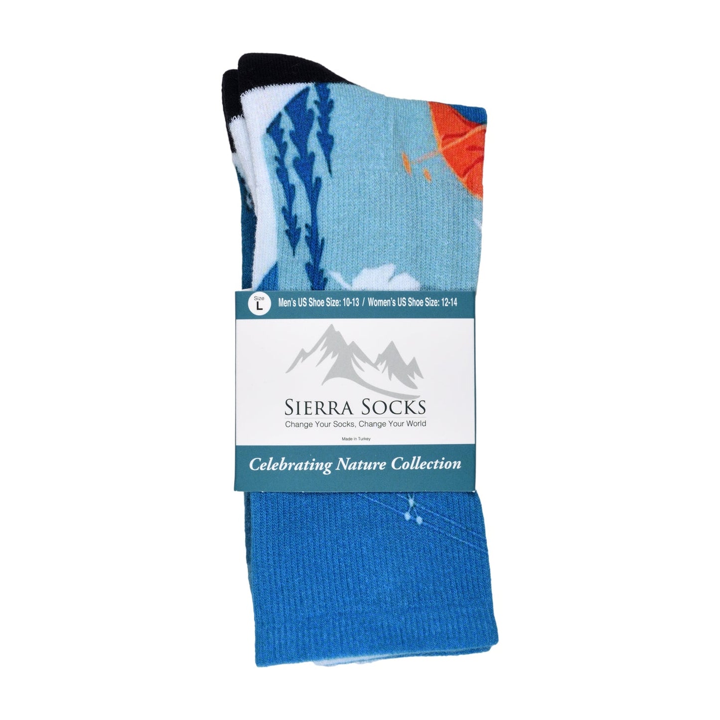 Sierra Socks Steep Slopes Pattern CoolMax Socks, Nature Collection for