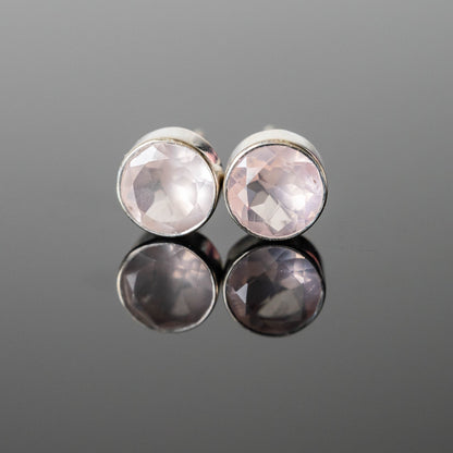 Amy Rose Quartz Round Studs