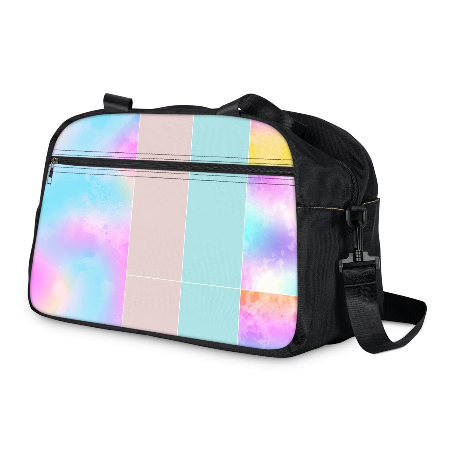 Crossbody Travel Fitness Bag - Pastel Colorblock Watercolor