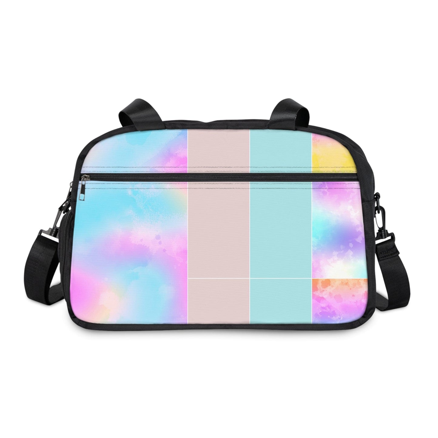 Crossbody Travel Fitness Bag - Pastel Colorblock Watercolor