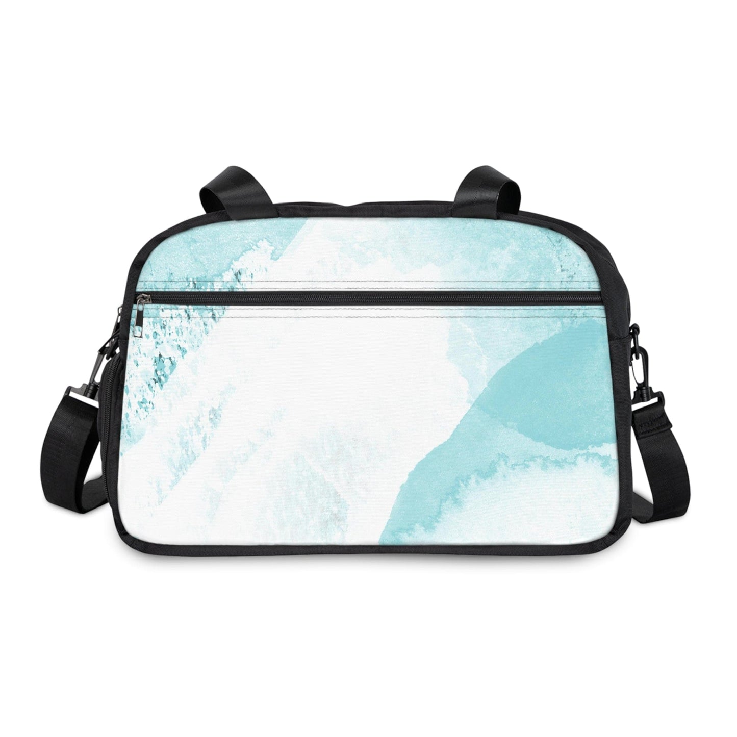 Crossbody Travel Fitness Bag - Subtle Abstract Ocean Blue and White