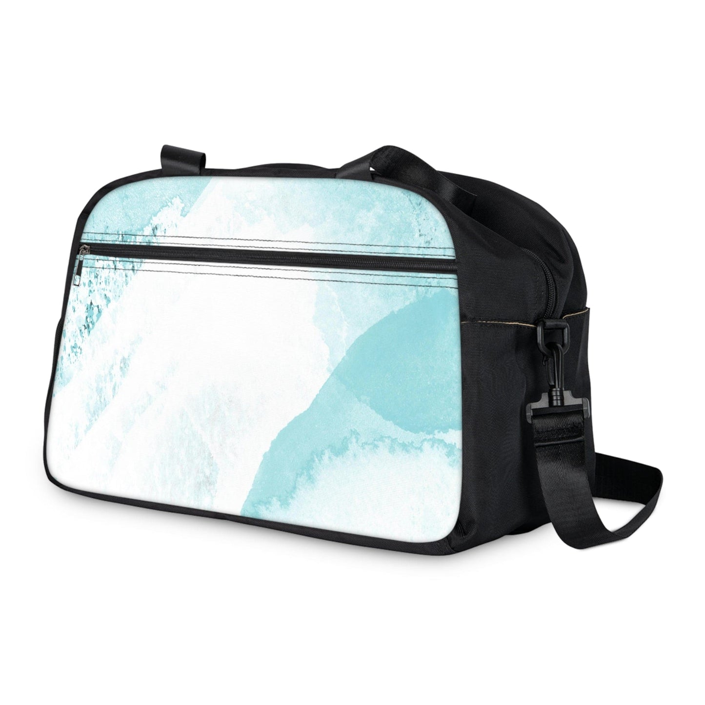 Crossbody Travel Fitness Bag - Subtle Abstract Ocean Blue and White