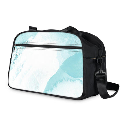 Crossbody Travel Fitness Bag - Subtle Abstract Ocean Blue and White