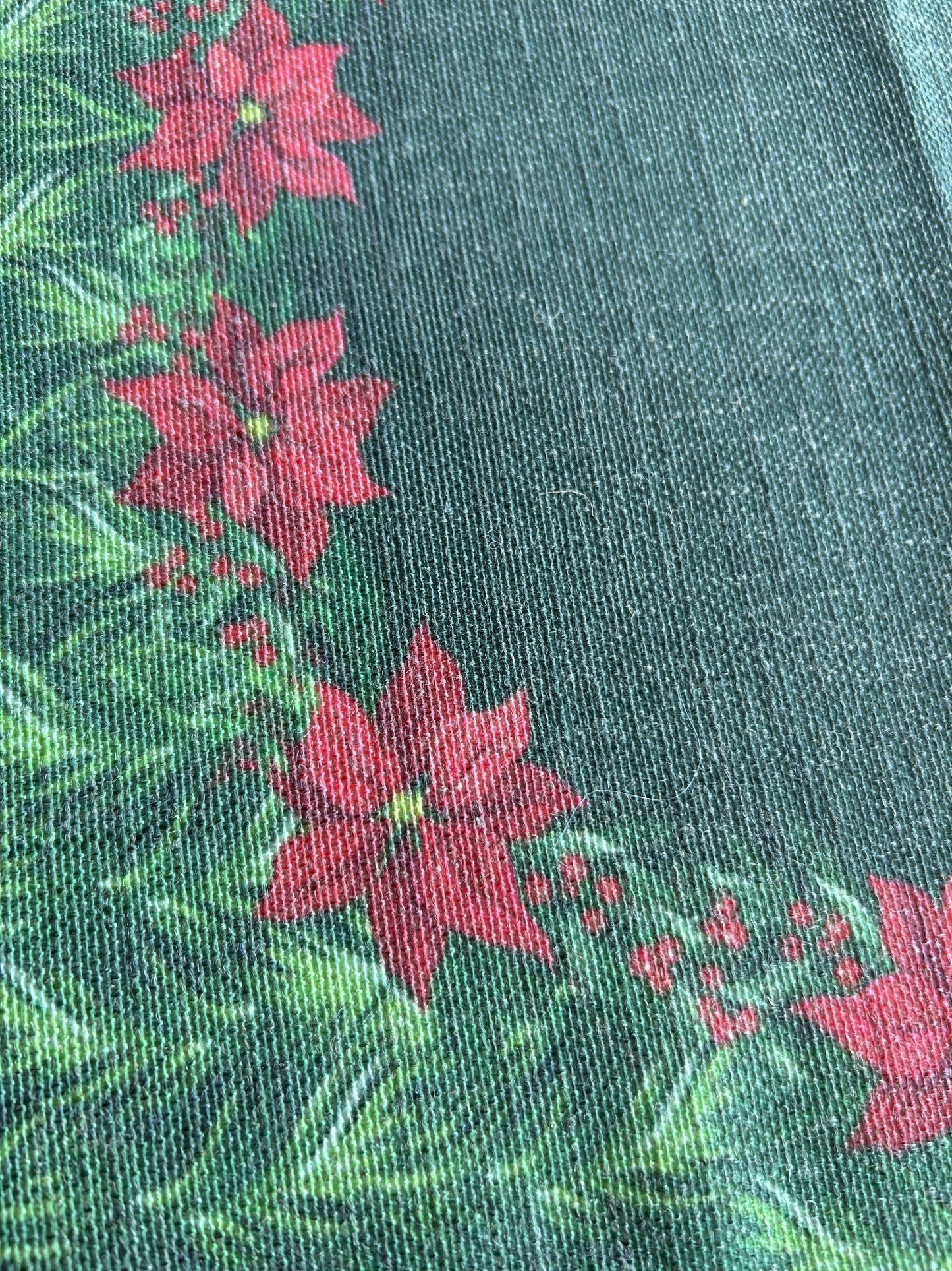 Holiday Themed Placemats, Poinsettia Flower Pattern Set of 2