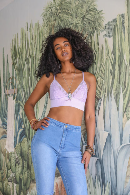 Waistband Loop Lace Brami – Feminine Stretchy Cami Top