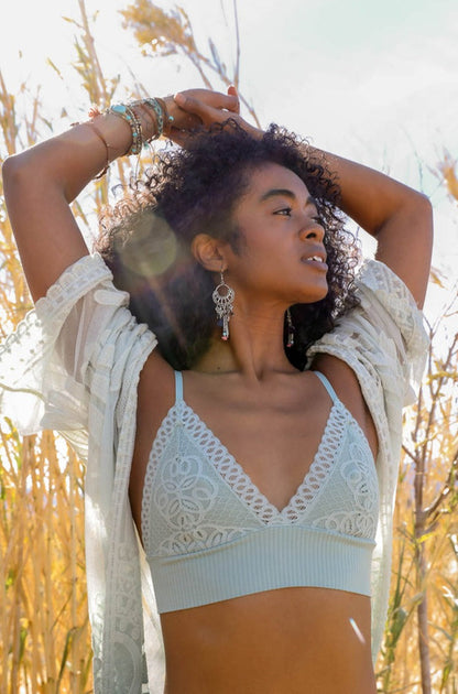 Waistband Loop Lace Brami – Feminine Stretchy Cami Top